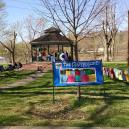 The Clothesline Project at Muskingum Park in Marietta.