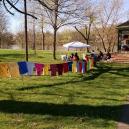 The Clothesline Project at Muskinum Park in Marietta.
